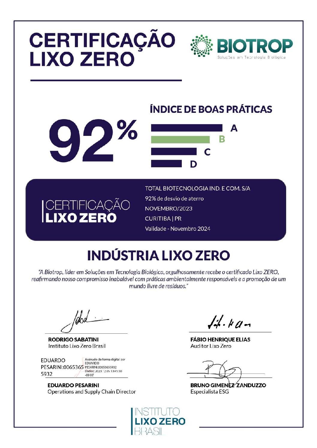 ASSINADO CertificaçãoLixoZero_Biotrop_PR_Novembro_2023_Assinado_page-0001