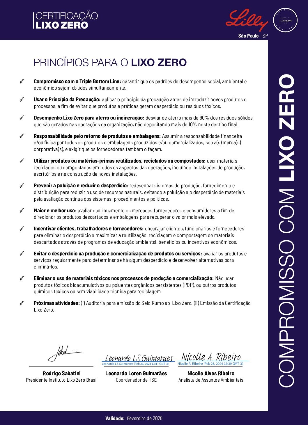 Compromisso lixo zero signed Lilly