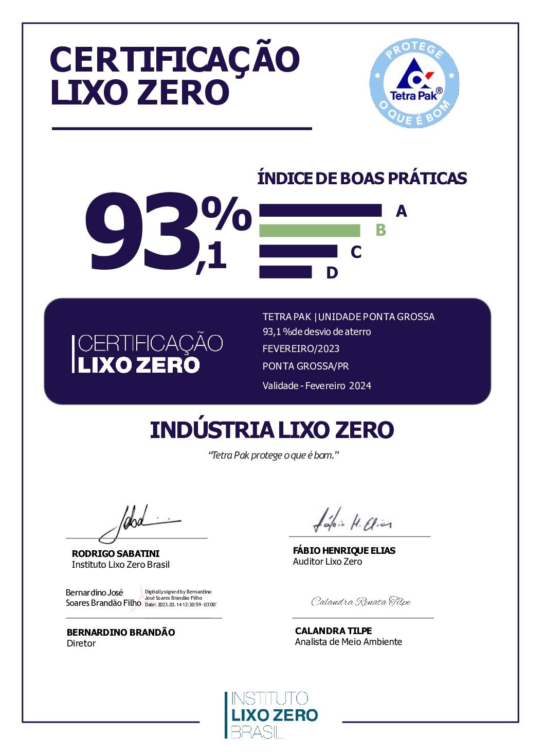 Certificação_LixoZero_TetraPak_PontaGrossa_PR